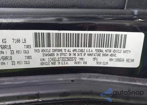 2013 Dodge Durango Crew from USA, damaged, VIN 1C4SDJDT2DC565572